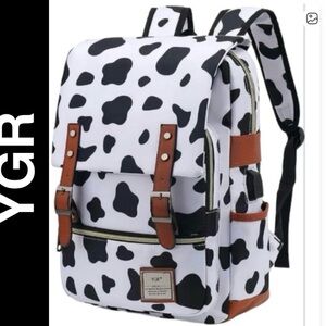 YGR Trendy Cow Print Laptop Backpack - Water Resistant Travel Bag - 25L